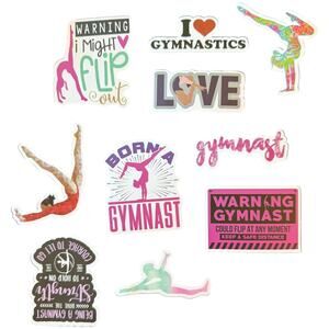 10 Assorted Gymnastics Stickers Warning Gymnast Born a Gymnast